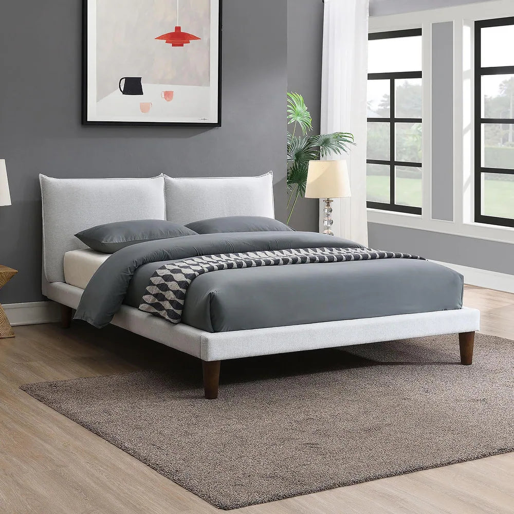 Verwood Chenille Pillow-Top Full Platform Bed – Gray or Light Gray