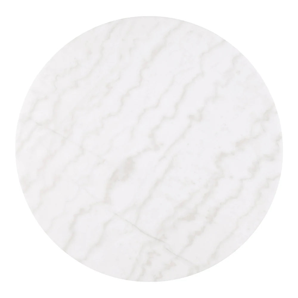 Virden Contemporary Genuine Marble Fluted Round Coffee Table