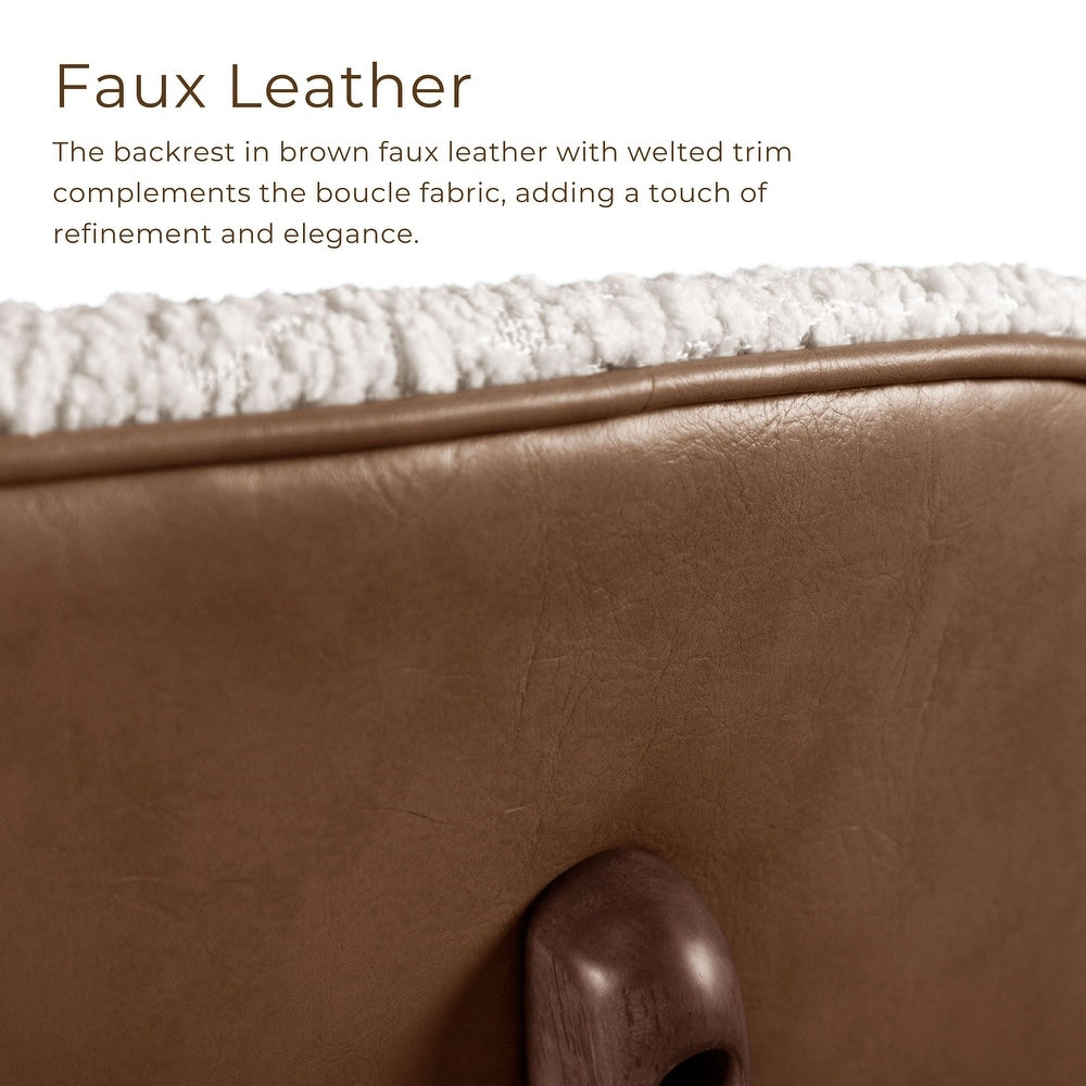 Uzwil Mid-Century Modern 5-Piece Dining Set in Walnut with Boucle Chairs