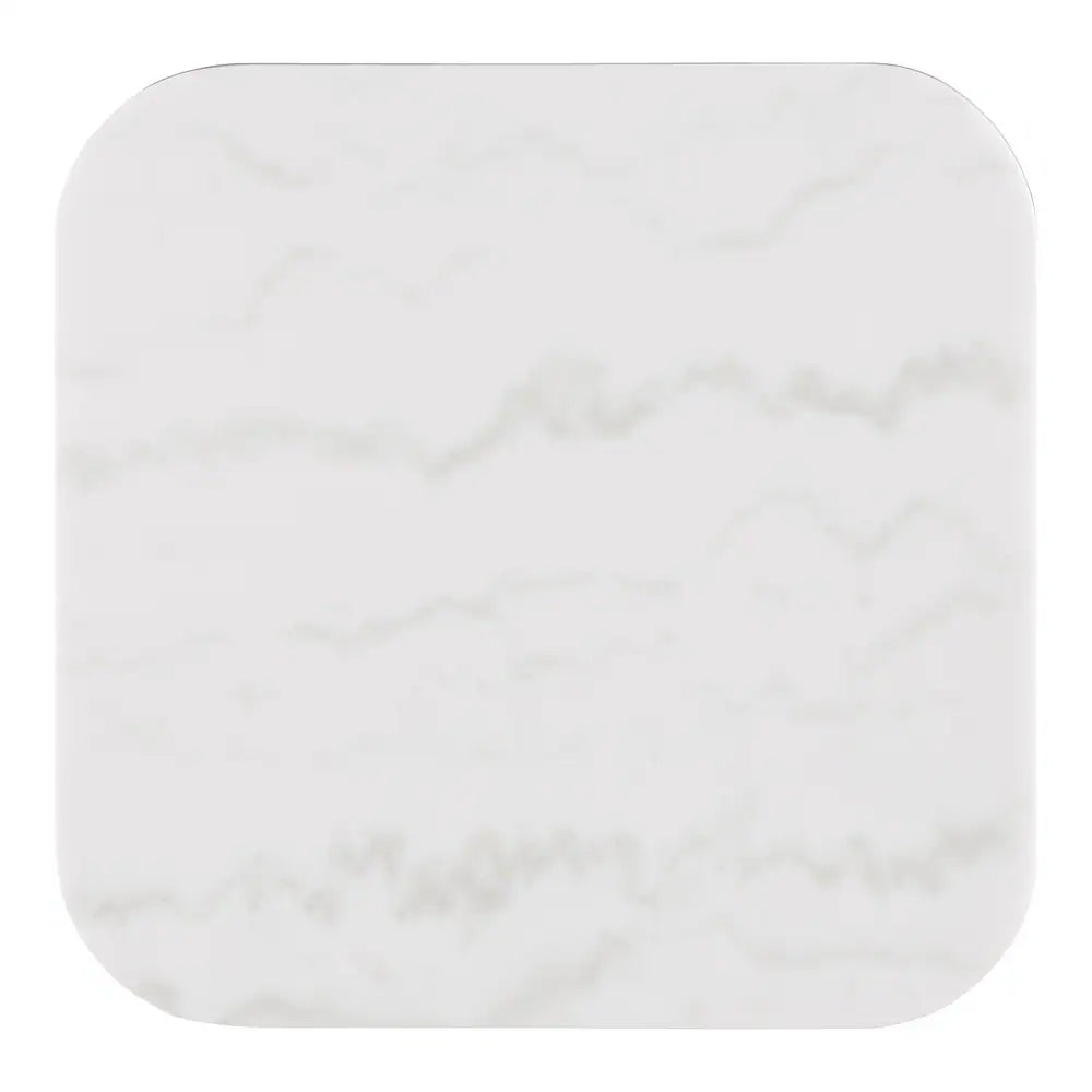 Virden Square Marble & Fluted Pedestal Coffee Table