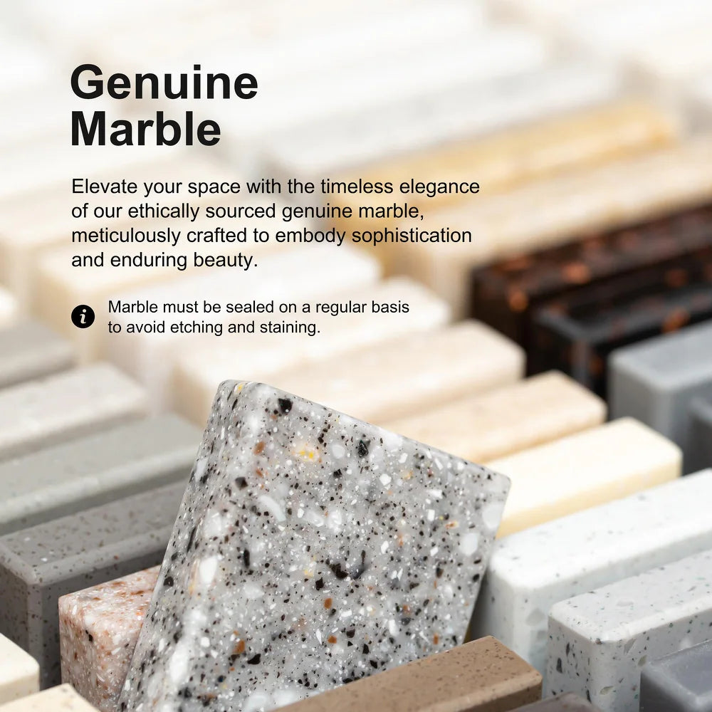 Virden Contemporary Genuine Marble Coffee Table