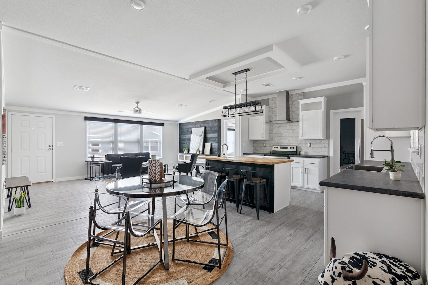 Jillian Modern 5PC Dining Set - Black Nickel