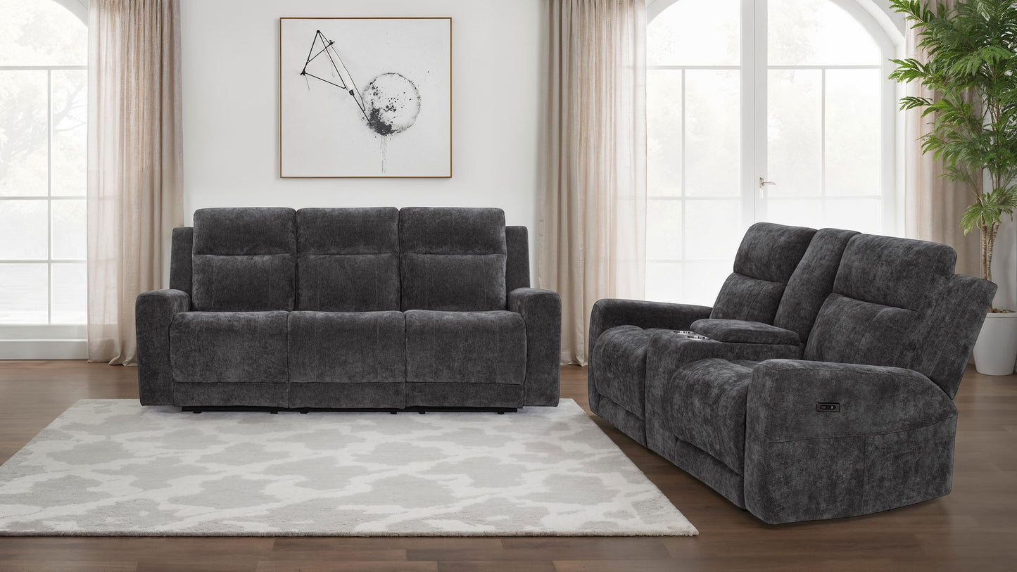 Kennett Dark Gray Chenille Power Reclining Sofa