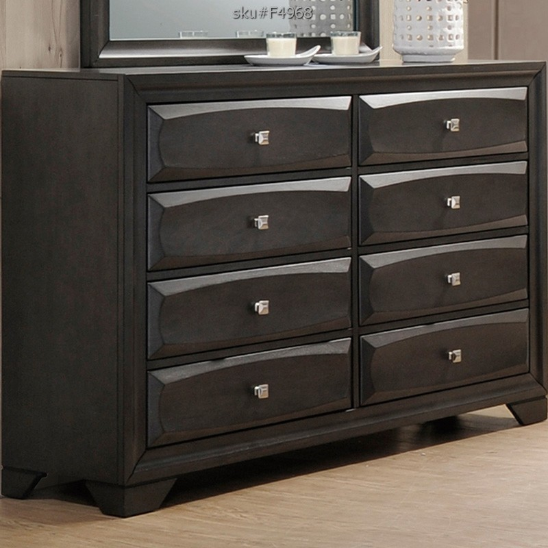 Poundex American Traditional Design Gray 8 Drawer Dresser - F4968