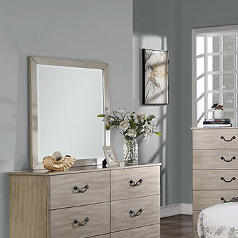 Poundex Modern Chic Design Dresser Mirror in Beige - F5512