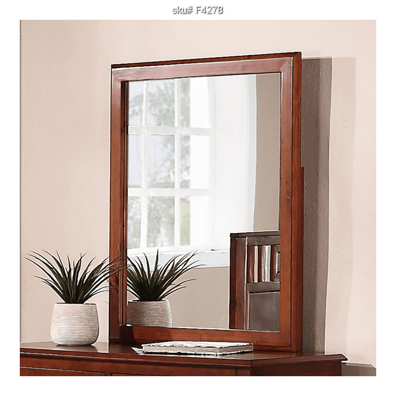 Poundex Classic & Luxury Style Mirror - Brown Cherry