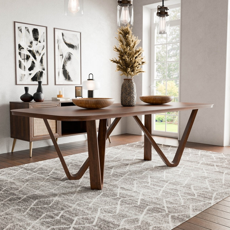 Furniture of America Nordby | Mid-Century Modern Solid Wood Dining Table