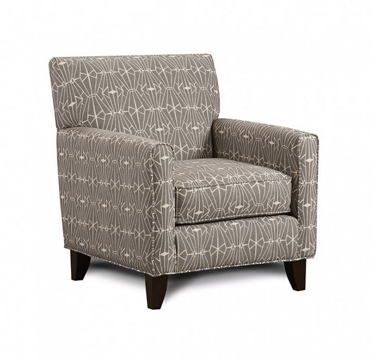 Parker Transitional Accent Chair with Gray Crystal Pattern – Furniture of America