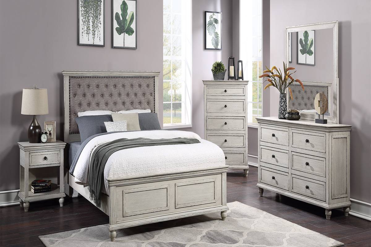 Poundex Contemporary Elegant Look 6 Drawer Dresser in Gray - F5473
