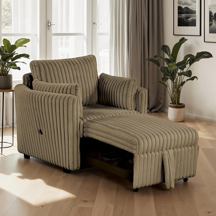 Denholme Upholstered Sleeper Chair - Brown