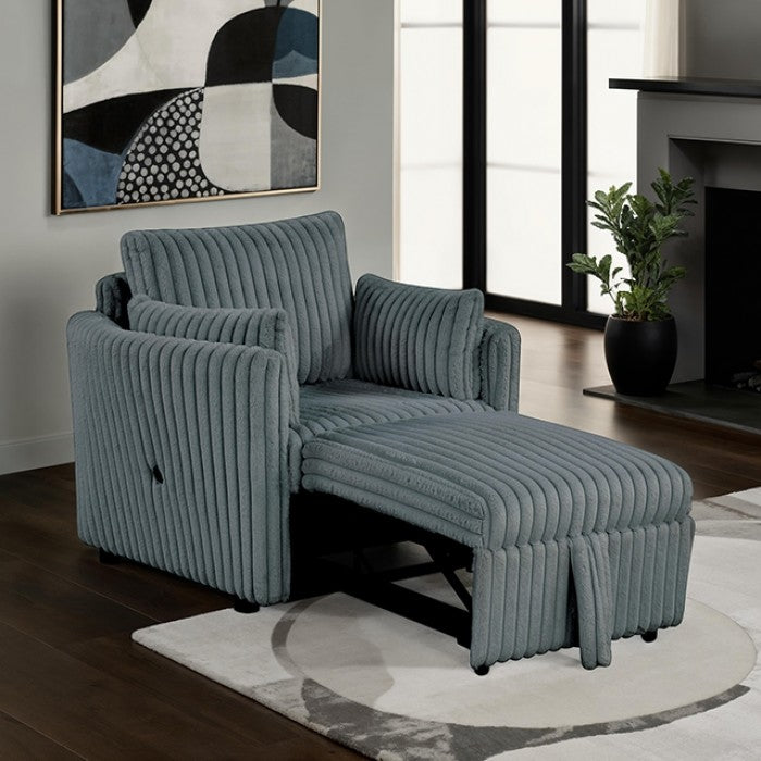 Denholme Upholstered Sleeper Chair - Dark Gray