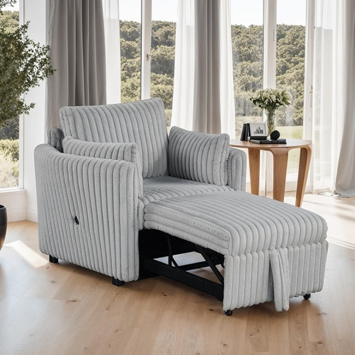 Denholme Upholstered Sleeper Chair - Gray
