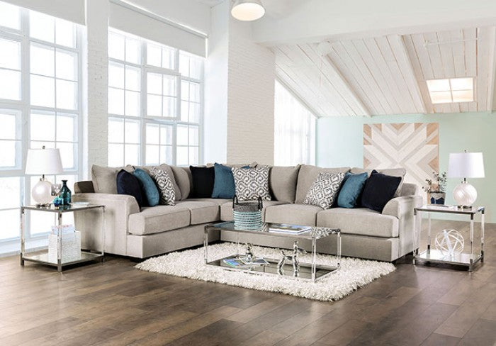 Gunnersbury Sectional Gray Chenille - Gray