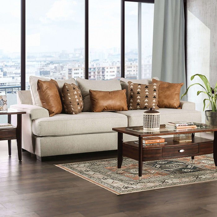 New Meadows Linen Sofa - Sand/Caramel