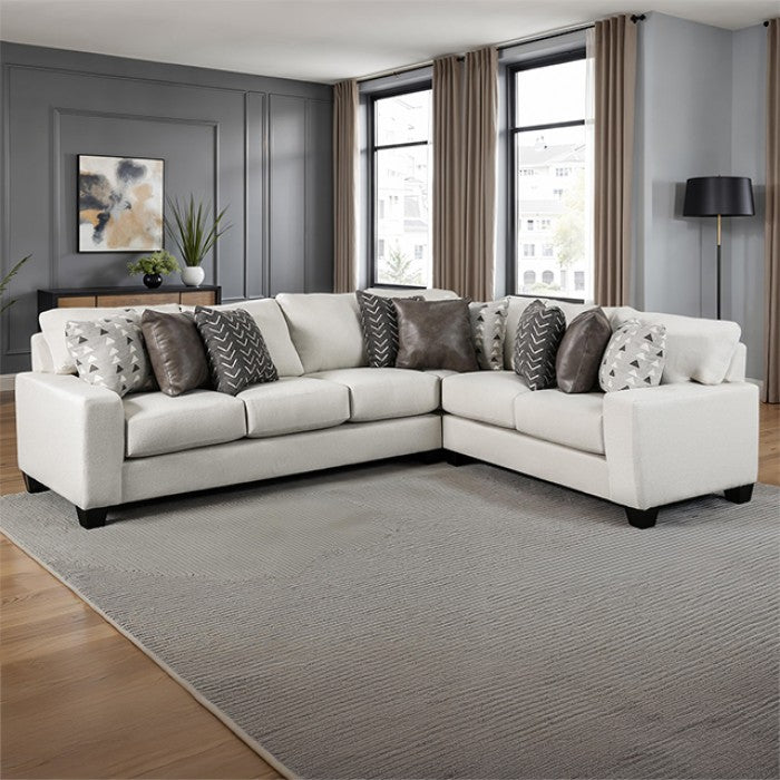 Millburn Faux Leather Sectional - White