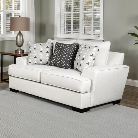 Hyde Park Light Gray Upholstered Loveseat - Gray