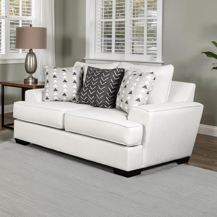 Hyde Park Light Gray Upholstered Loveseat - Gray