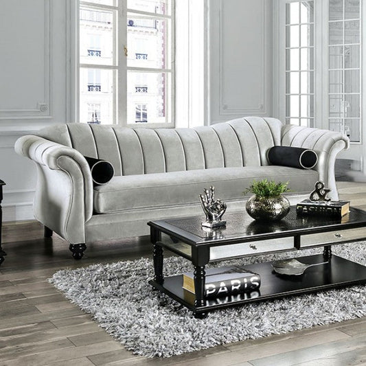 Marvin Contemporary Upholstered Living Room Set - Pewter