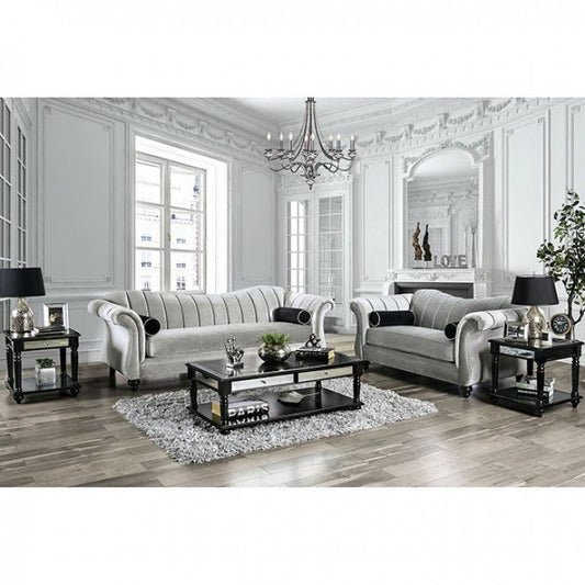 Marvin Contemporary Upholstered Living Room Set - Pewter