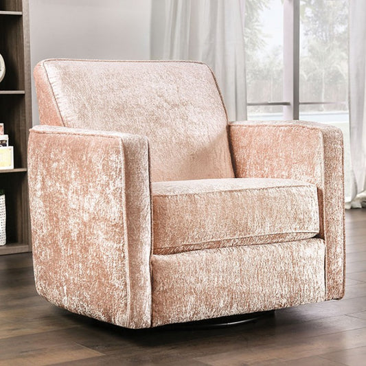 FOA Harriden Transitional Chenille Fabric Arm Chair - Coral