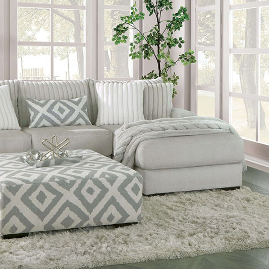 Hermance Sectional Gray Chenille - Gray