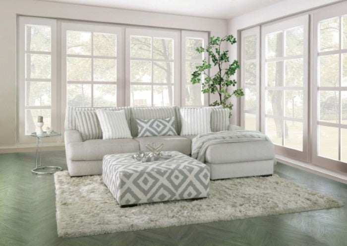 Hermance Sectional Gray Chenille - Gray