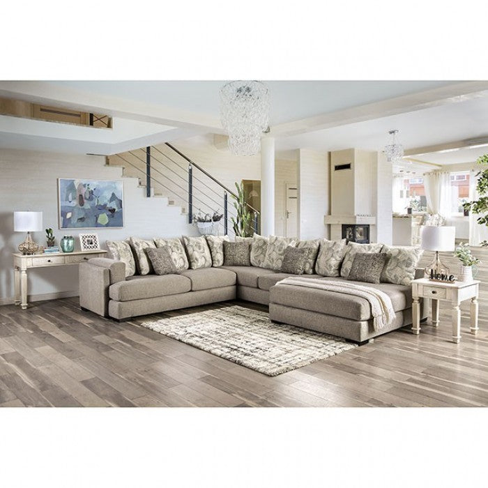 Angelia Sectional Light Gray Chenille - Light Gray