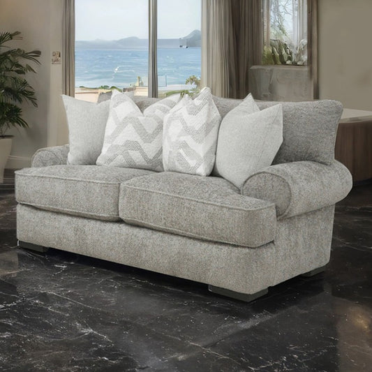 Nerone Gray Oversized Rolled Arm Sofa