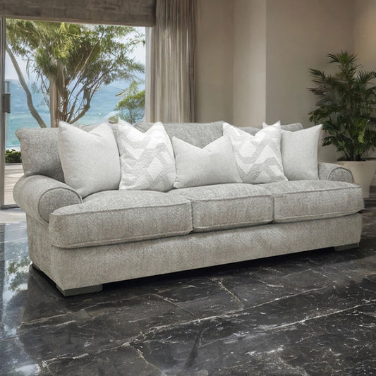Nerone Gray Oversized Rolled Arm Sofa