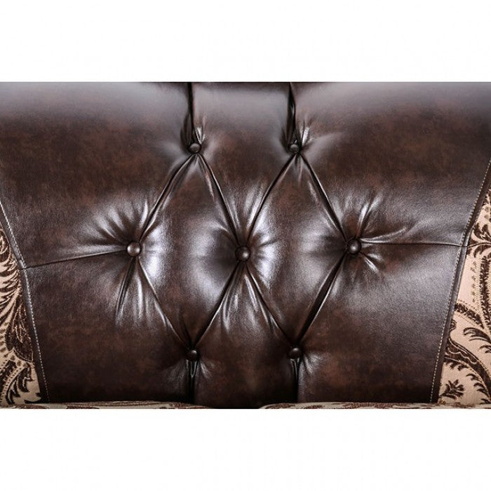 Quirino Faux Leather Living Room Set - Light Brown/Dark Brown