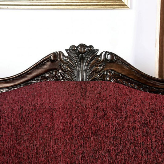 Matteo Chenille Loveseat - Burgundy/Brown