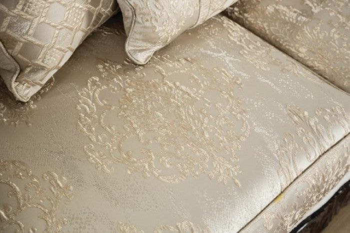 Huelva Upholstered Sofa - Beige/Dark Cherry