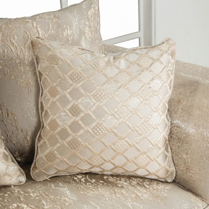 Huelva Upholstered Sofa - Beige/Dark Cherry