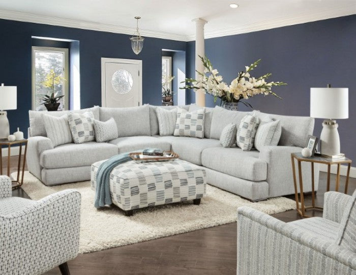 Pelham Sectional Gray Upholstered - Gray