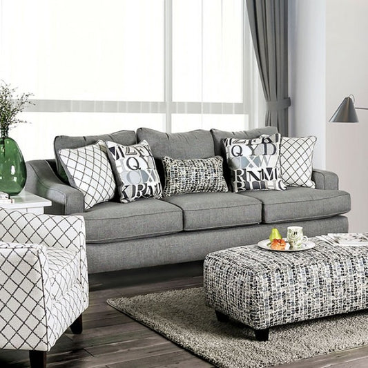 Verne Transitional Blue/Gray Linen Loveseat