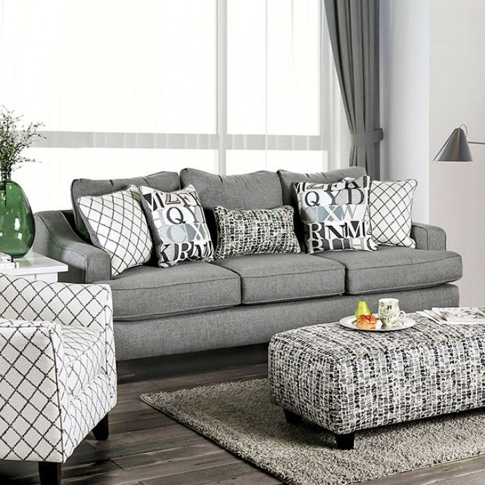 Verne Transitional Gray Linen Sofa