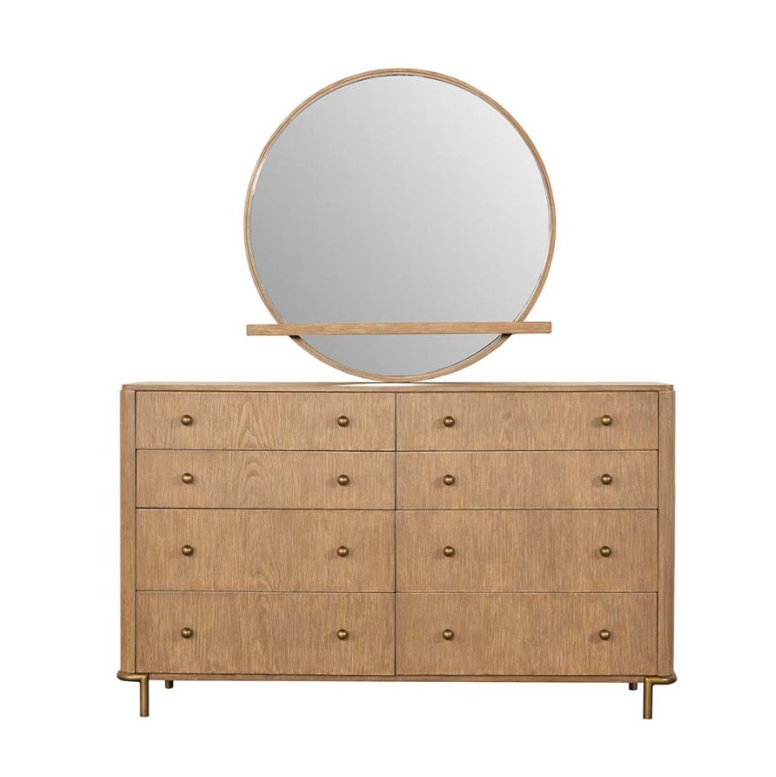 Arini 5 Piece Queen Panel Bedroom Set - Sand Wash And Natural Cane