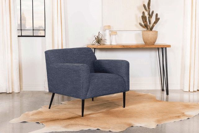 Sally Upholstered Track Arms Accent Chair Navy