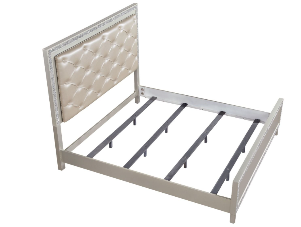 Sliverfluff Glam Panel Bed - Queen