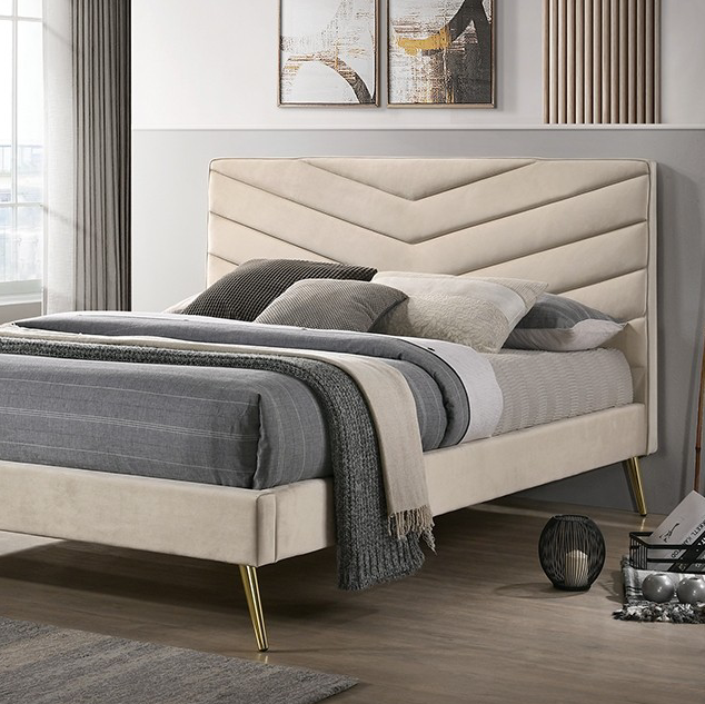Vivar Mid-Century Modern King Platform Bed