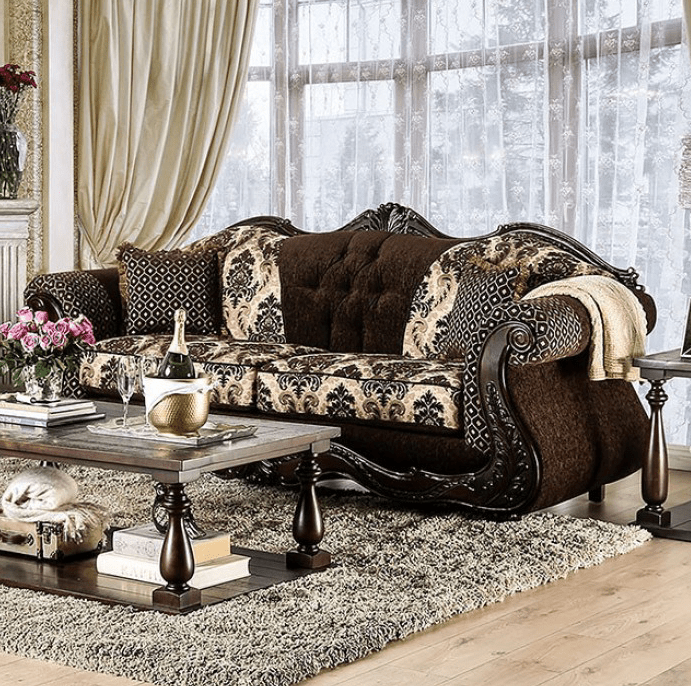 Ronja Traditional Rolled Arm Living Room Set - Furniture of America