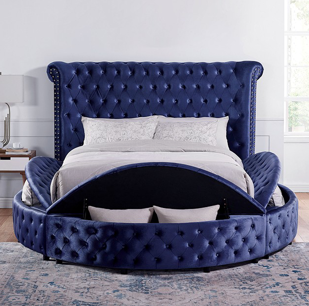 Sansom King Velvet Glam Bed - Furniture of America