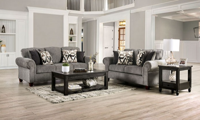 Delgada Transitional Chenille Living Room Set
