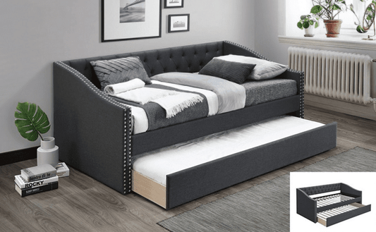 Dani Twin Size Daybed & Trundle Set - Charcoal