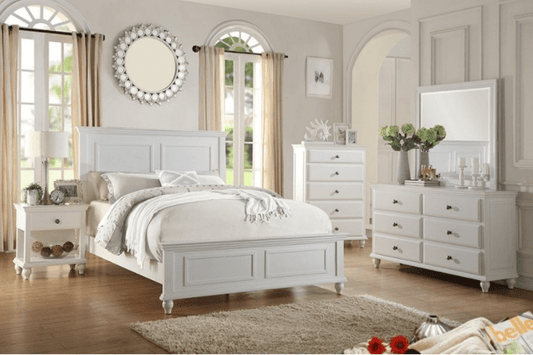 Jenny Farmhouse Style Queen Bed - White