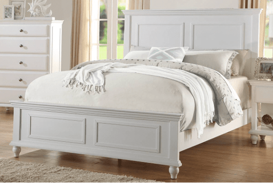 Jenny Farmhouse Style King Bed - White
