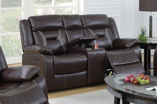Kellen Dark Brown Pillow Arm Motion Sofa