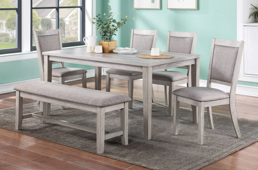 Trinity 6-Piece Dining Set with Bench - Natural