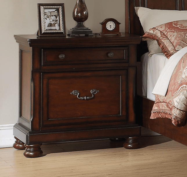 Forney King Storage Bed - Brown Cherry