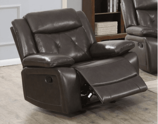 Walther Transitional Leather Gel Motion Sofa & Loveseat Set - Dark Brown